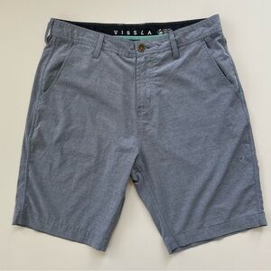 VISSLA Men's Blue Gray Fin Rope Hybrid 19.5" Walkshort Surf Short Size 31